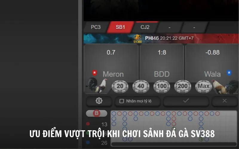 Một số ưu điểm vượt trội khi chơi tại đá gà SV388