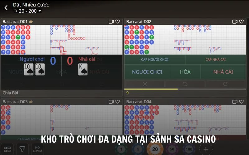 Chinh phục kho trò chơi đa dạng tại sòng bài SA Gaming