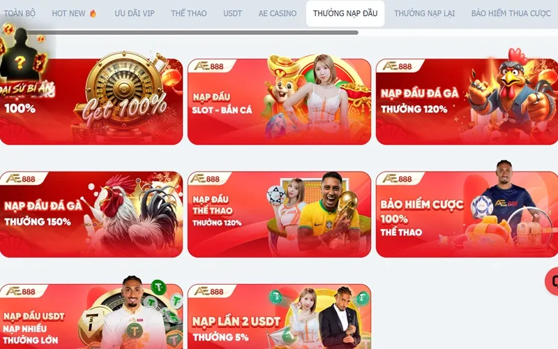 Khuyến Mãi AE888 - Cập Nhật Ưu Đãi Mới Nhất Siêu Hấp Dẫn Khuyến mãi AE888 chào mừng tân thủ