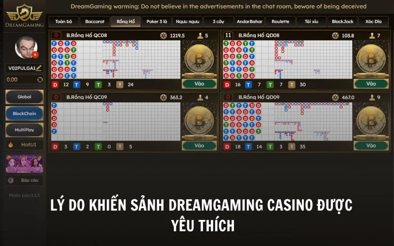 Lý do khiến sảnh DreamGaming Casino được yêu thích