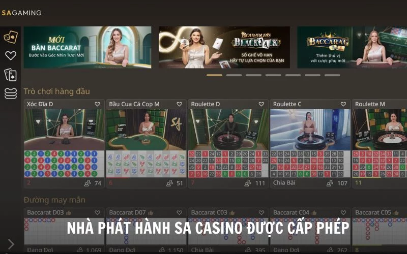 Sảnh SA được cấp phép bởi các tổ chức uy tín